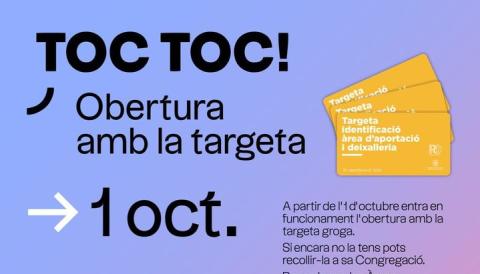 Obertura amb targeta punt verd